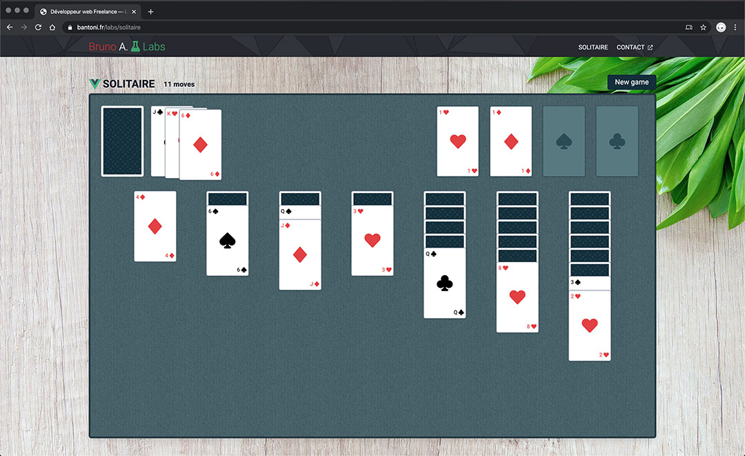 Programme Solitaire Solitaire ~ Bruno ANTONI Labs - Développeur web Freelance